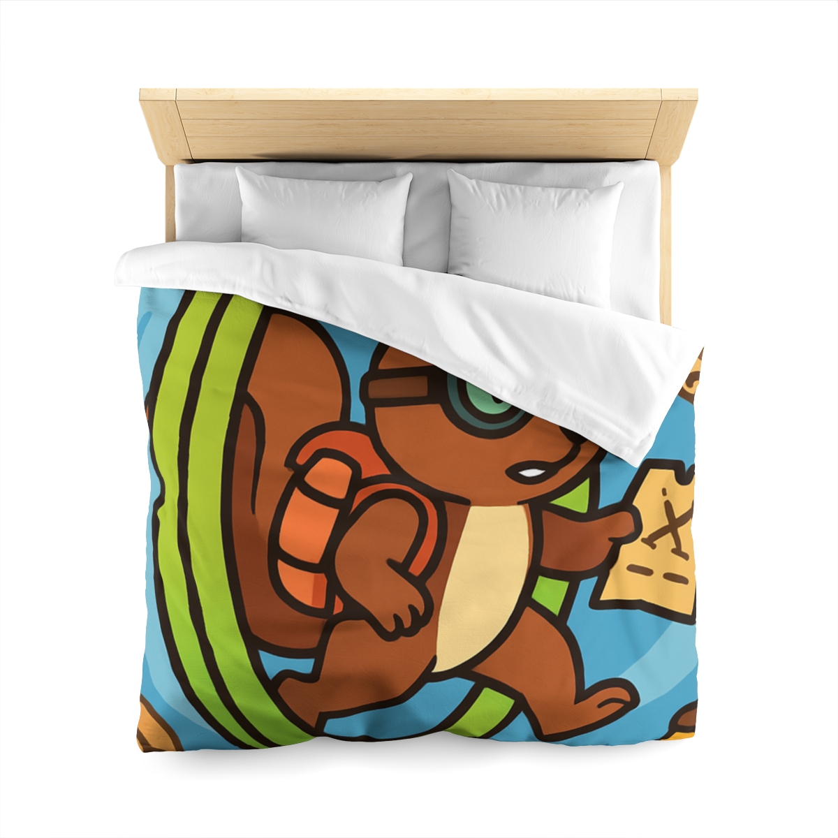 Time-Traveling Squirrel Explorer designer printed duvets