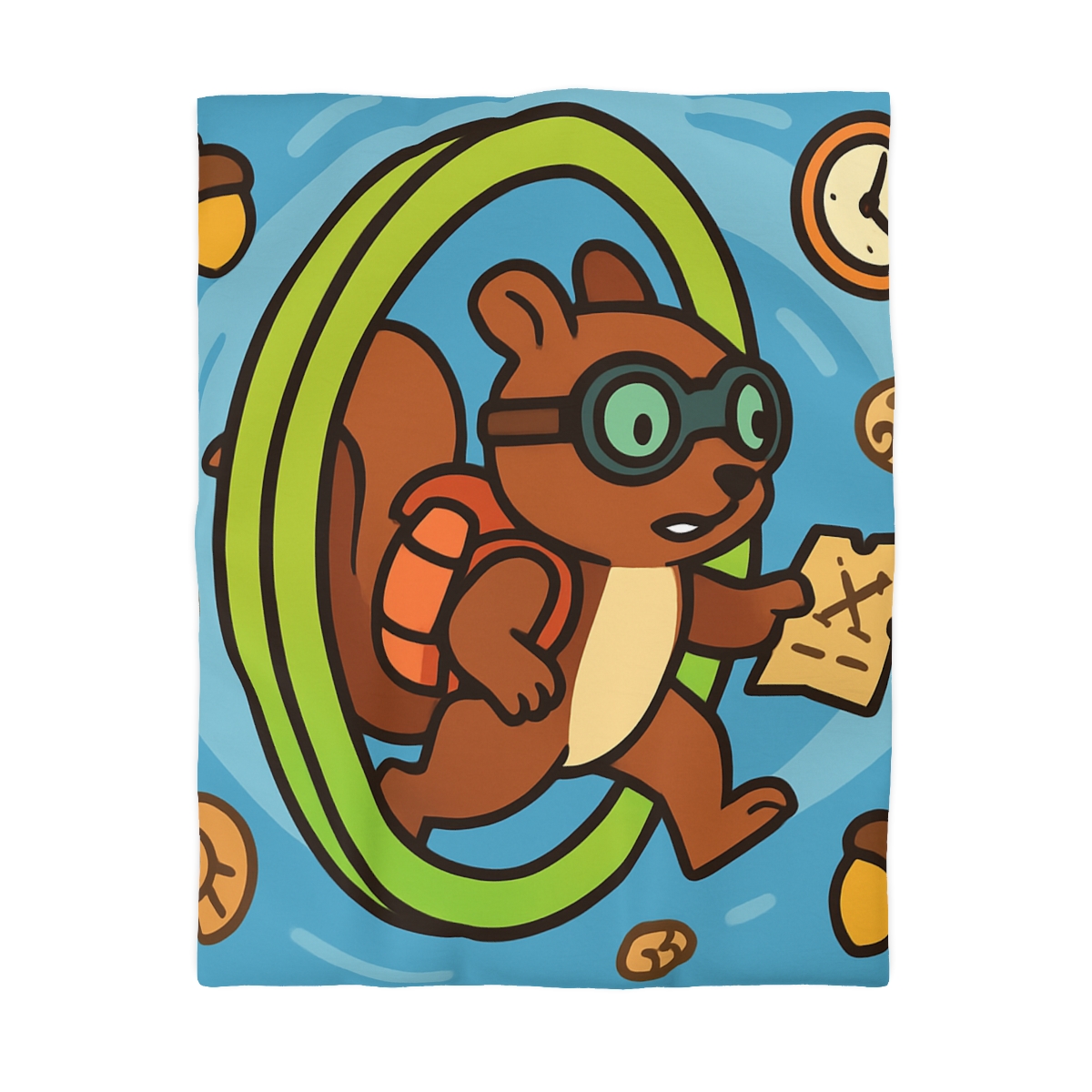 Time-Traveling Squirrel Explorer designer printed duvets
