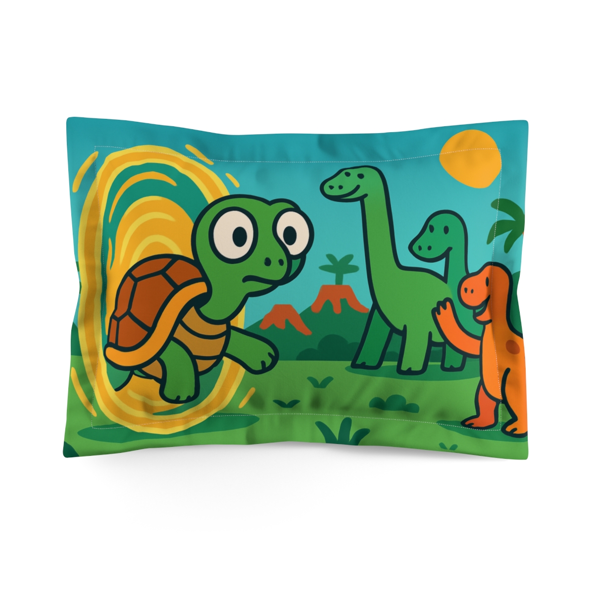 Time Traveling Tortoise In The Dino Valley personalized decorative pillows