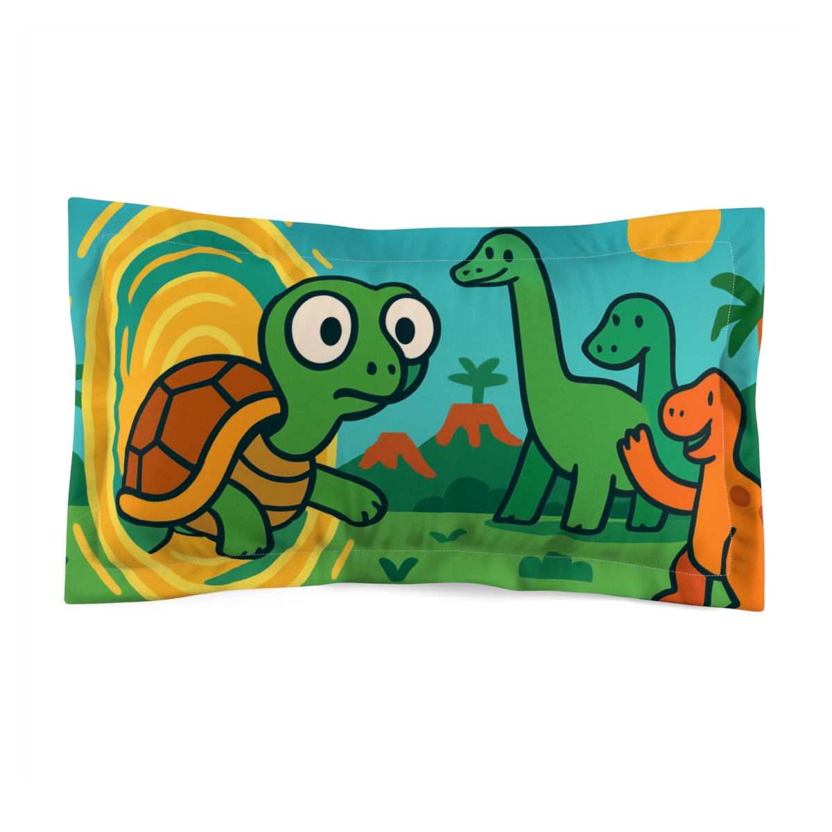 Time Traveling Tortoise In The Dino Valley personalized decorative pillows