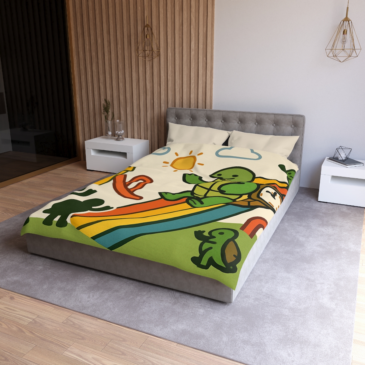 Time Traveling Tortoise Playground unique patterned duvets
