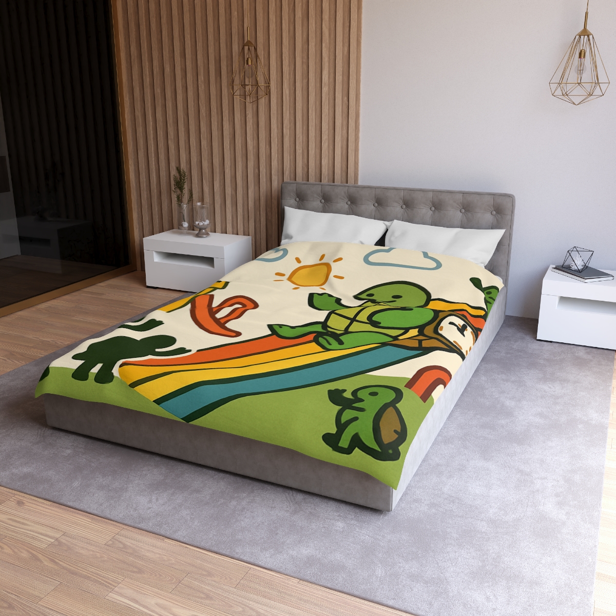 Time Traveling Tortoise Playground unique patterned duvets