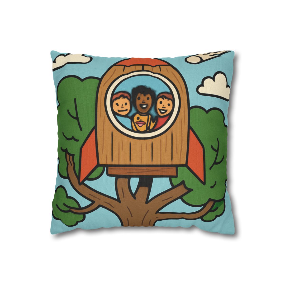 Time Traveling Treehouse Rocket stylish decorative pillowcases