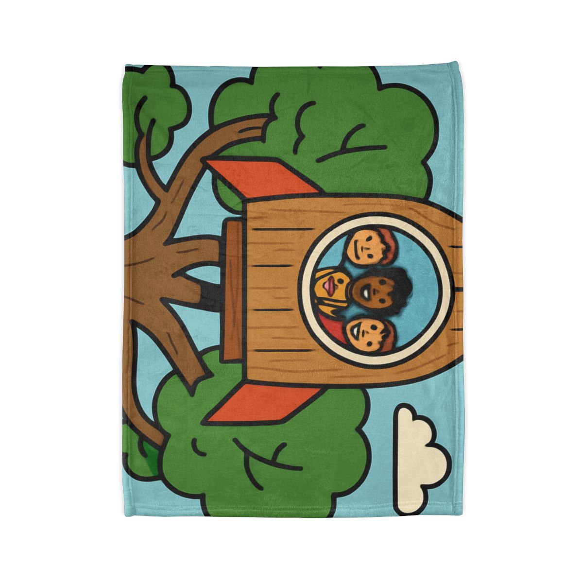 Time Traveling Treehouse Rocket designer printed blankets