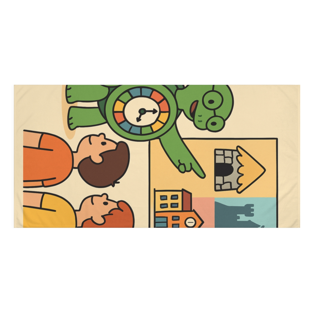 Time Traveling Turtle decorative home towels