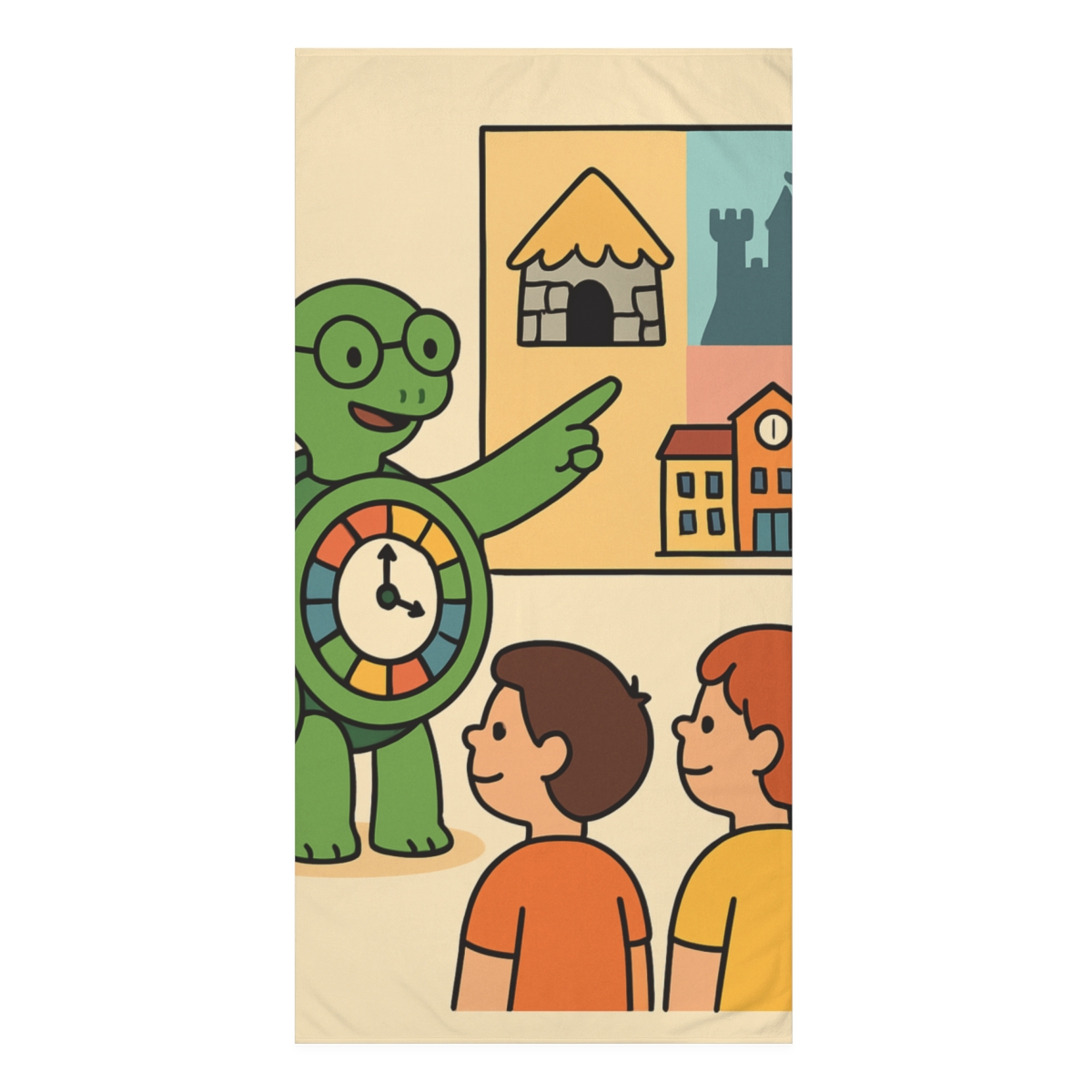 Time Traveling Turtle decorative home towels