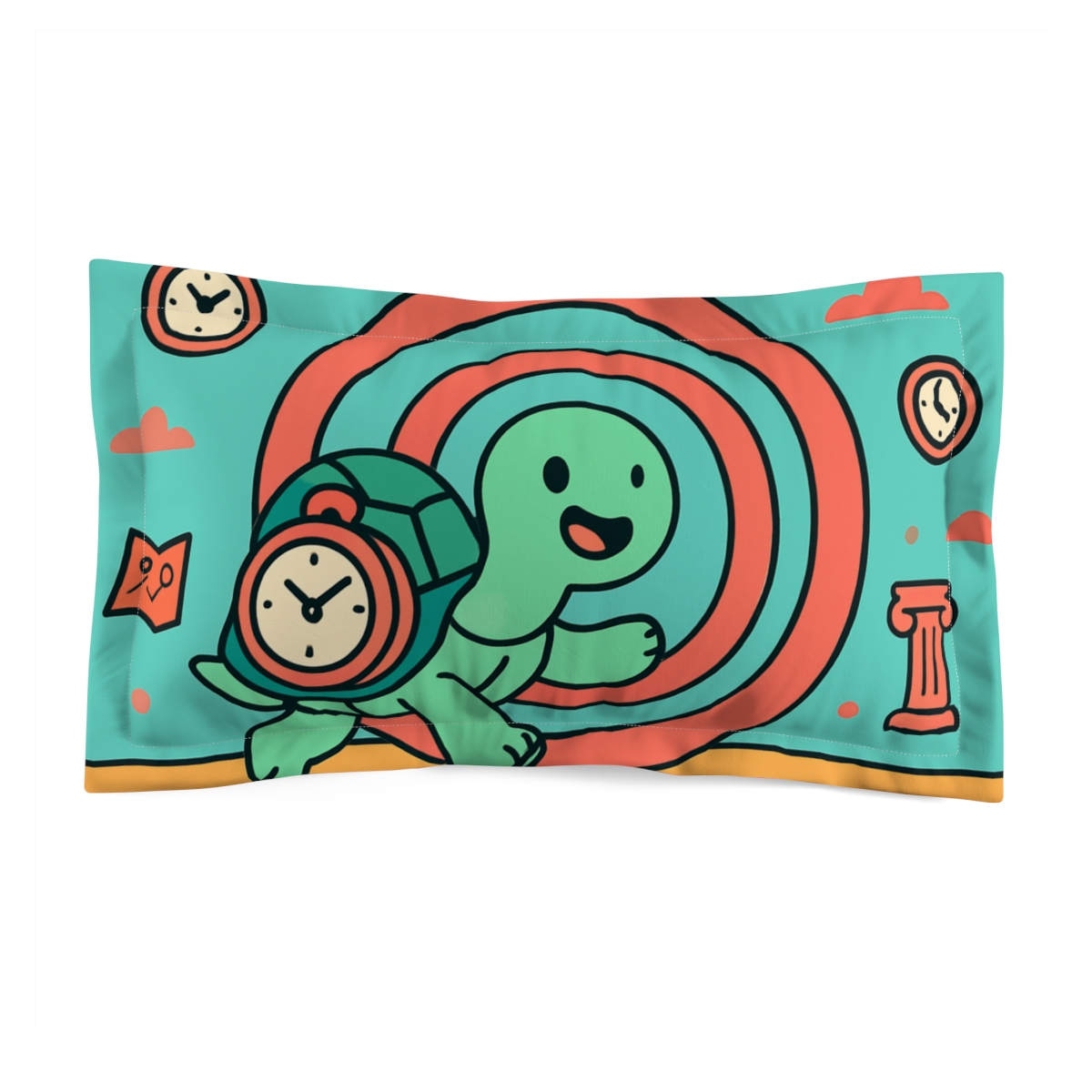 Time Traveling Turtle Adventure designer printed pillows