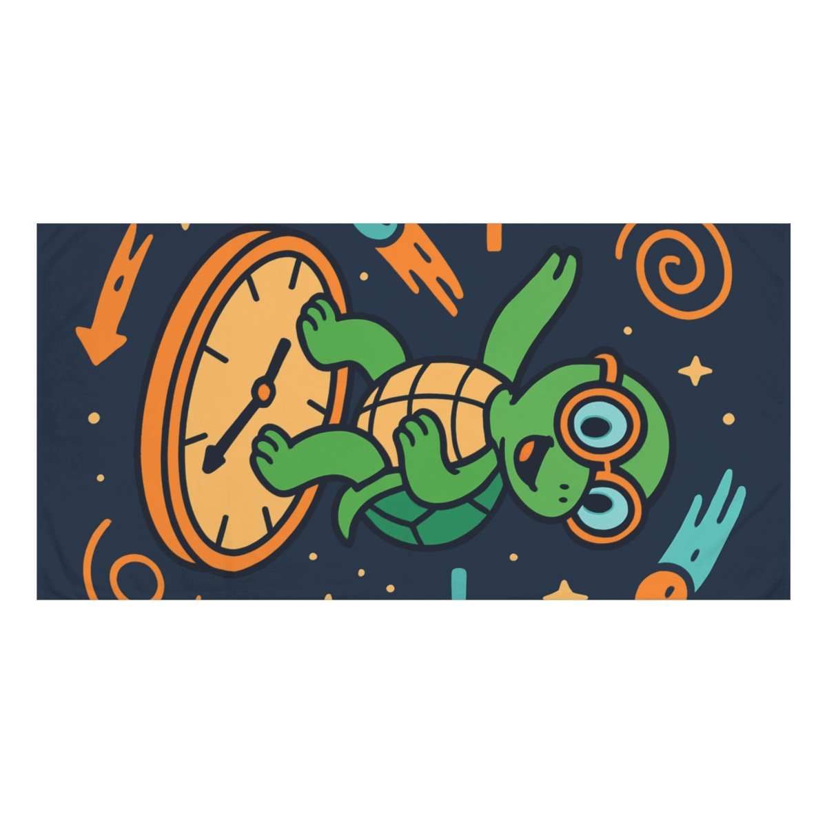 Time Traveling Turtle In Space unique gift towels