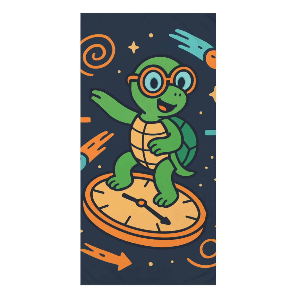 Time Traveling Turtle In Space unique gift towels