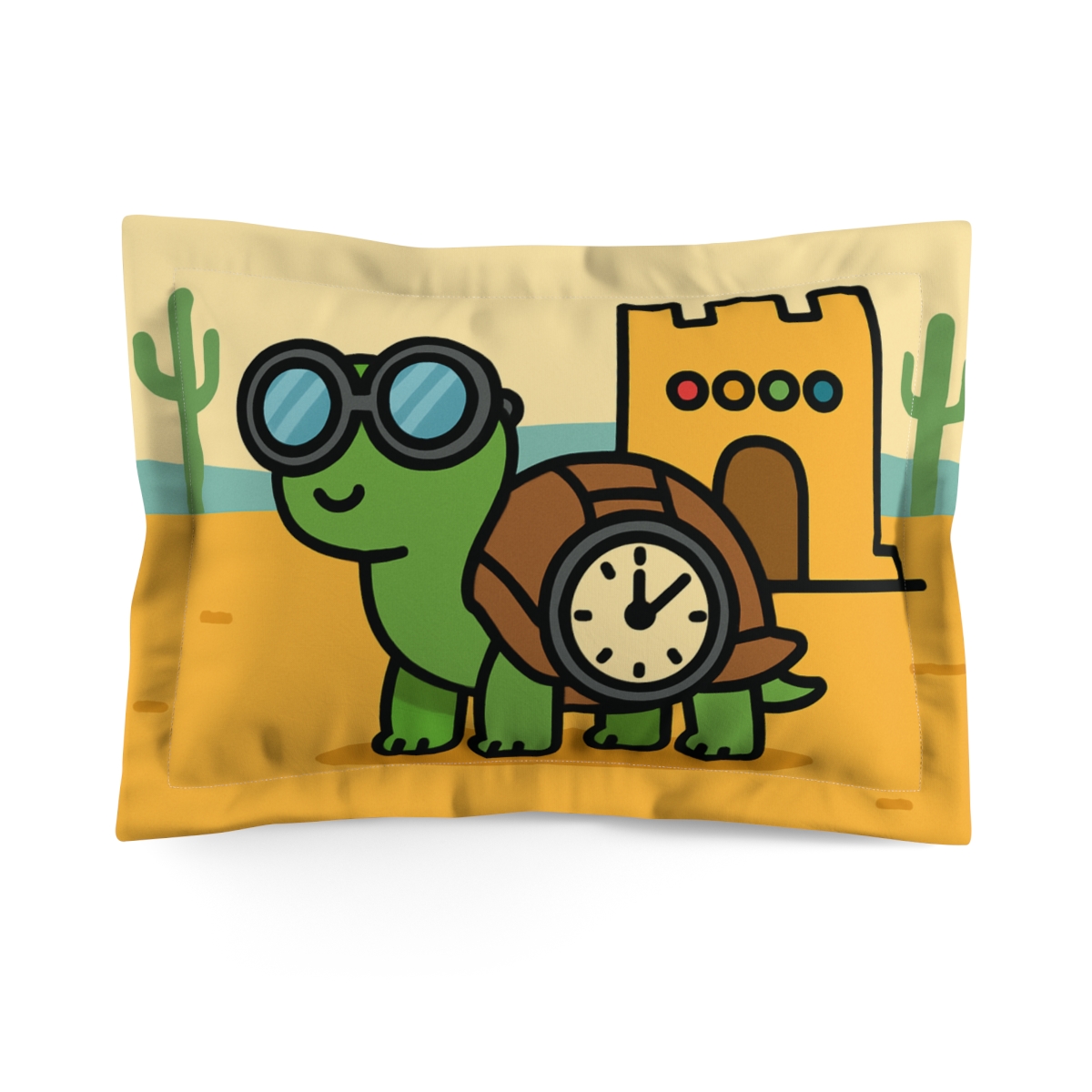 Time Traveling Turtle In The Desert gift pillows for home