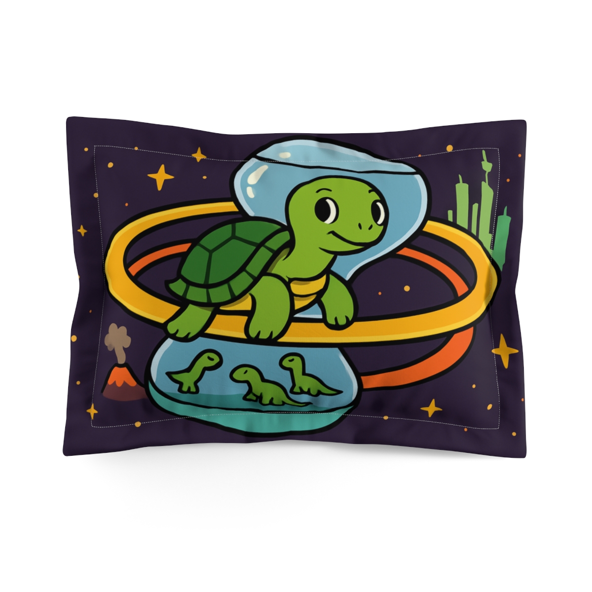 Time Traveling Turtle In The Galaxy unique shape pillows