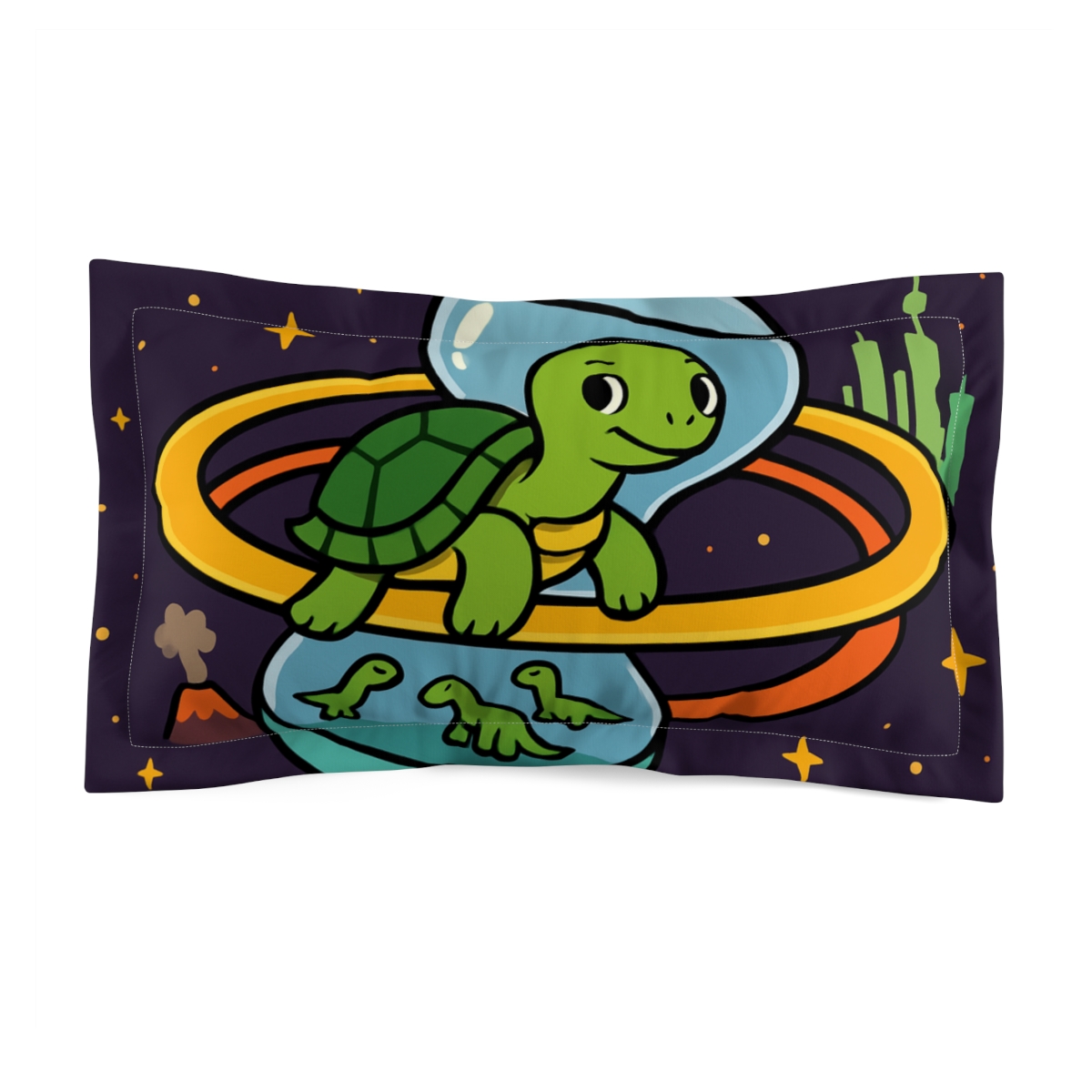 Time Traveling Turtle In The Galaxy unique shape pillows