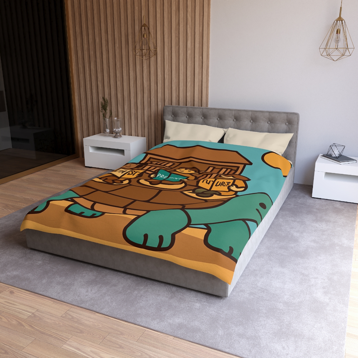 Time Traveling Turtle Library stylish duvet covers