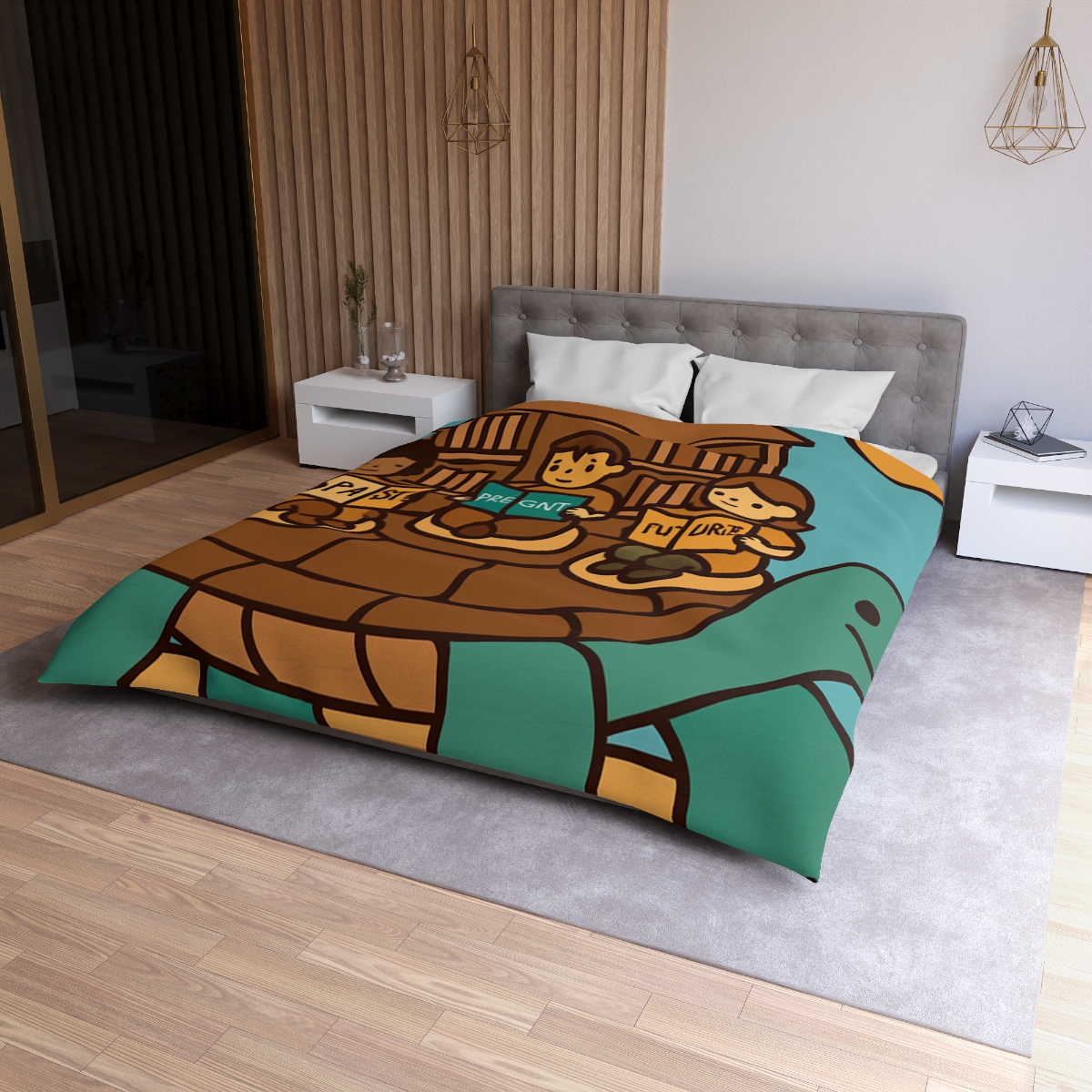Time Traveling Turtle Library stylish duvet covers
