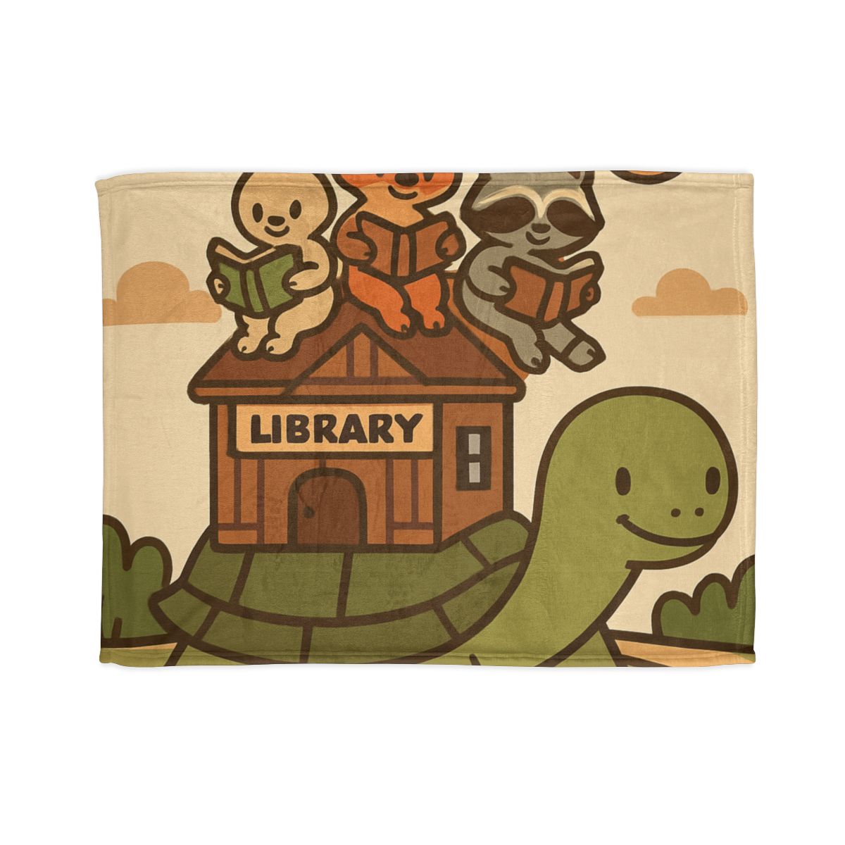 Time Traveling Turtle Library designer printed blankets