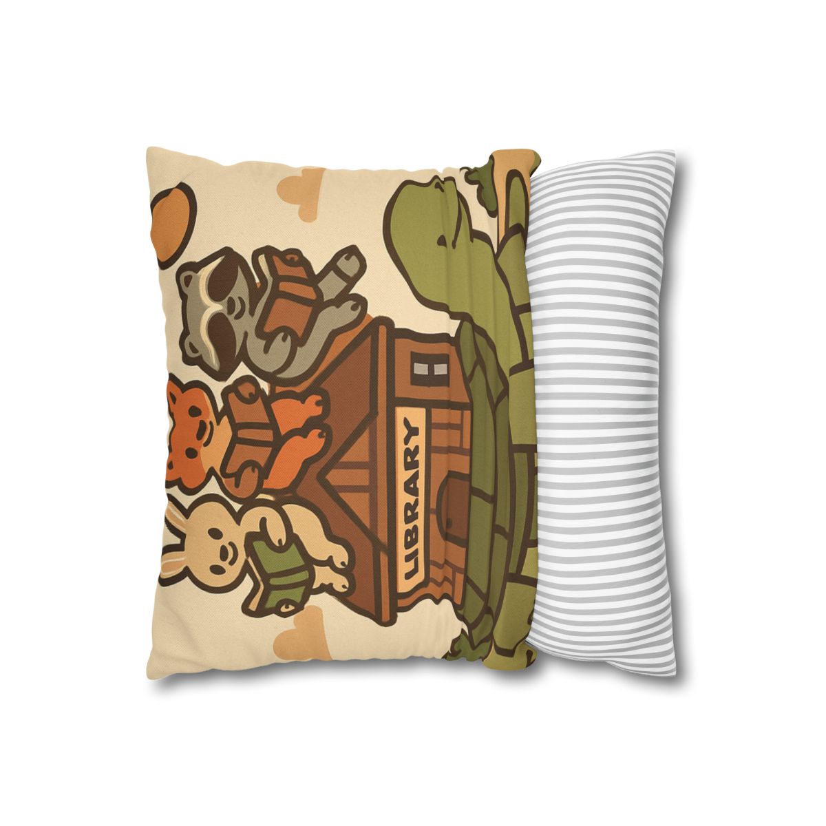 Time Traveling Turtle Library designer print pillow cases