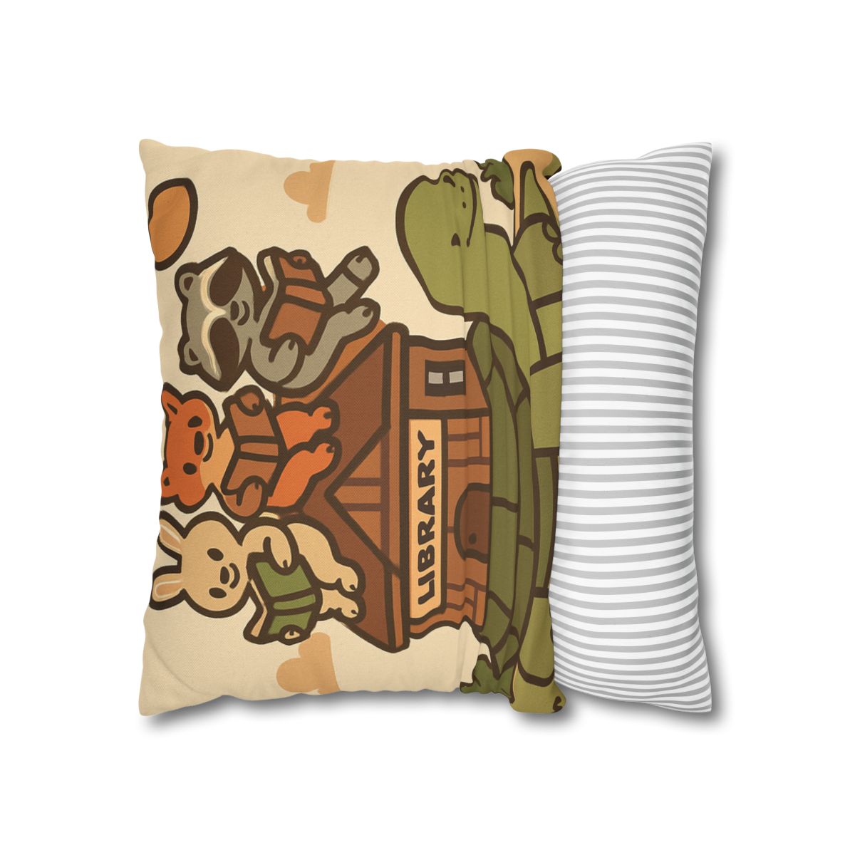 Time Traveling Turtle Library designer print pillow cases