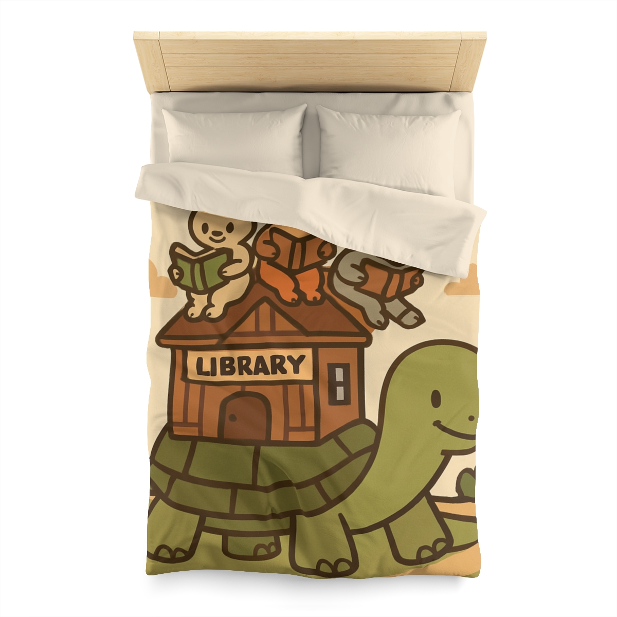 Time Traveling Turtle Library soft comforter duvets