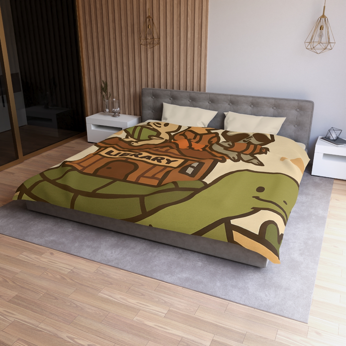 Time Traveling Turtle Library soft comforter duvets