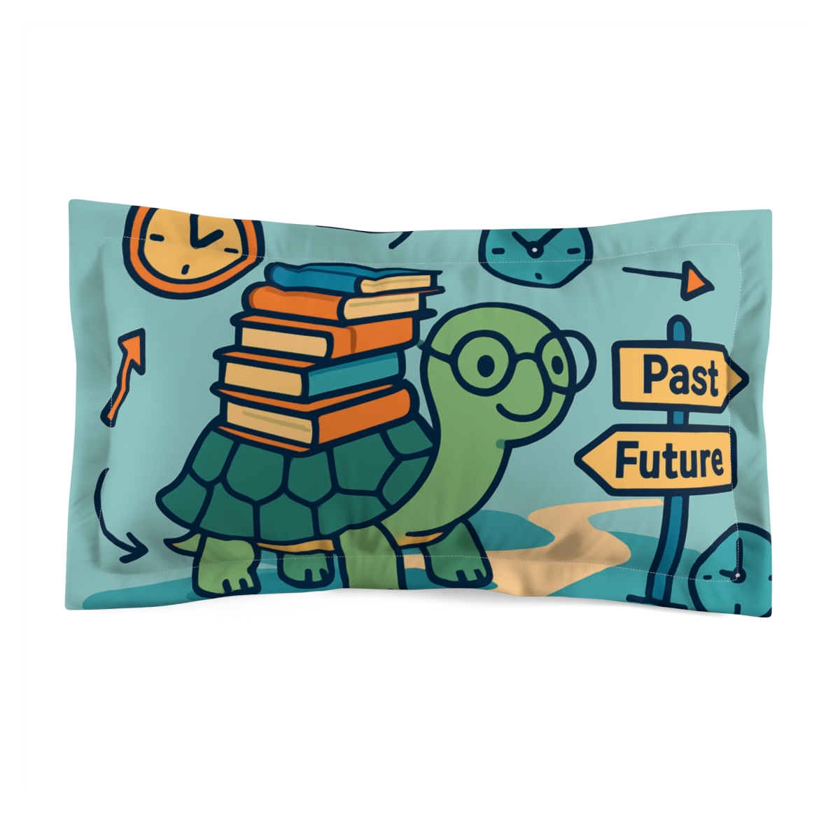Time Traveling Turtle Library trendy accent pillows