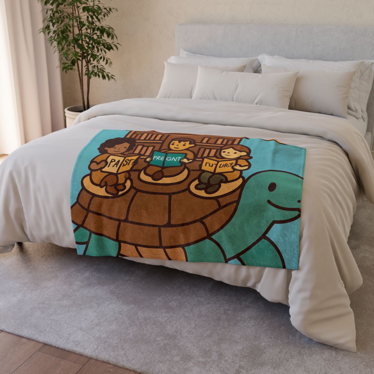 Time Traveling Turtle Library trendy patterned blankets