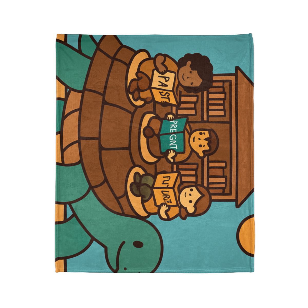 Time Traveling Turtle Library trendy patterned blankets