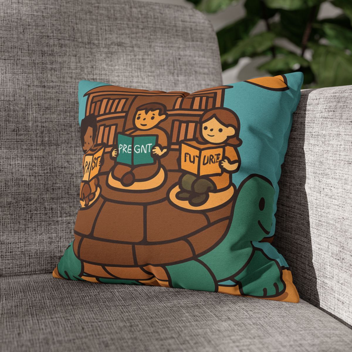 Time Traveling Turtle Library custom pillow cases