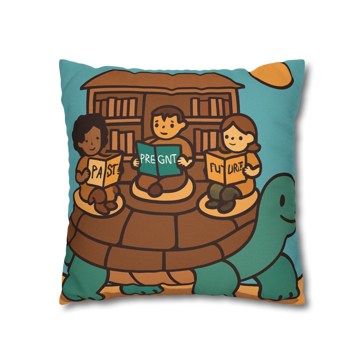 Time Traveling Turtle Library custom pillow cases