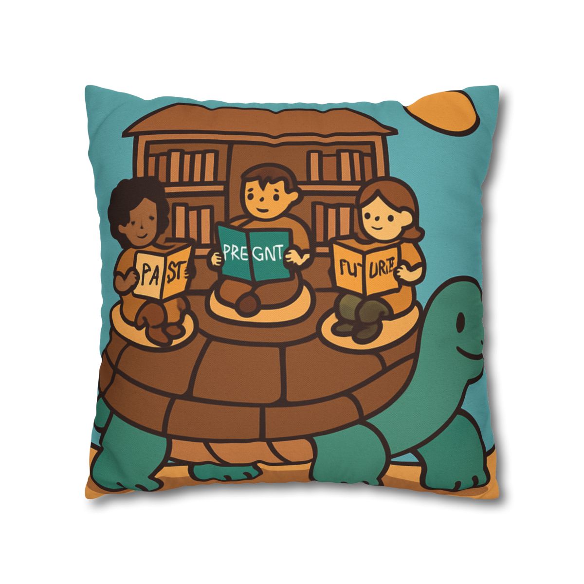 Time Traveling Turtle Library custom pillow cases