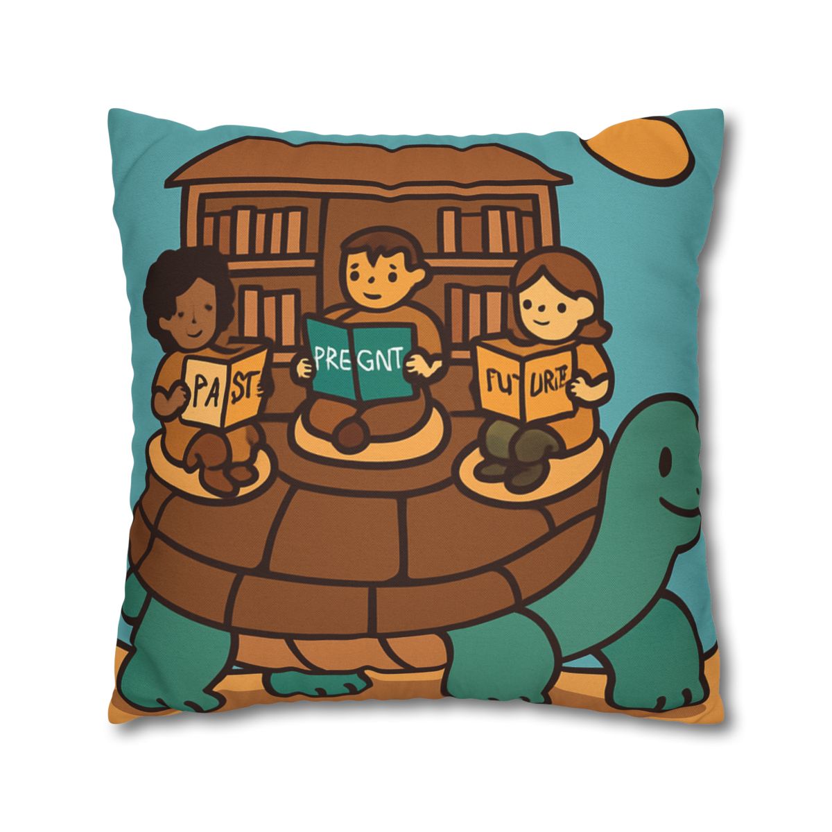 Time Traveling Turtle Library custom pillow cases