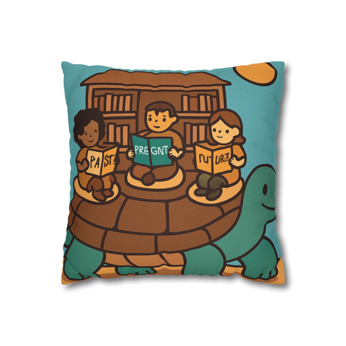 Time Traveling Turtle Library custom pillow cases