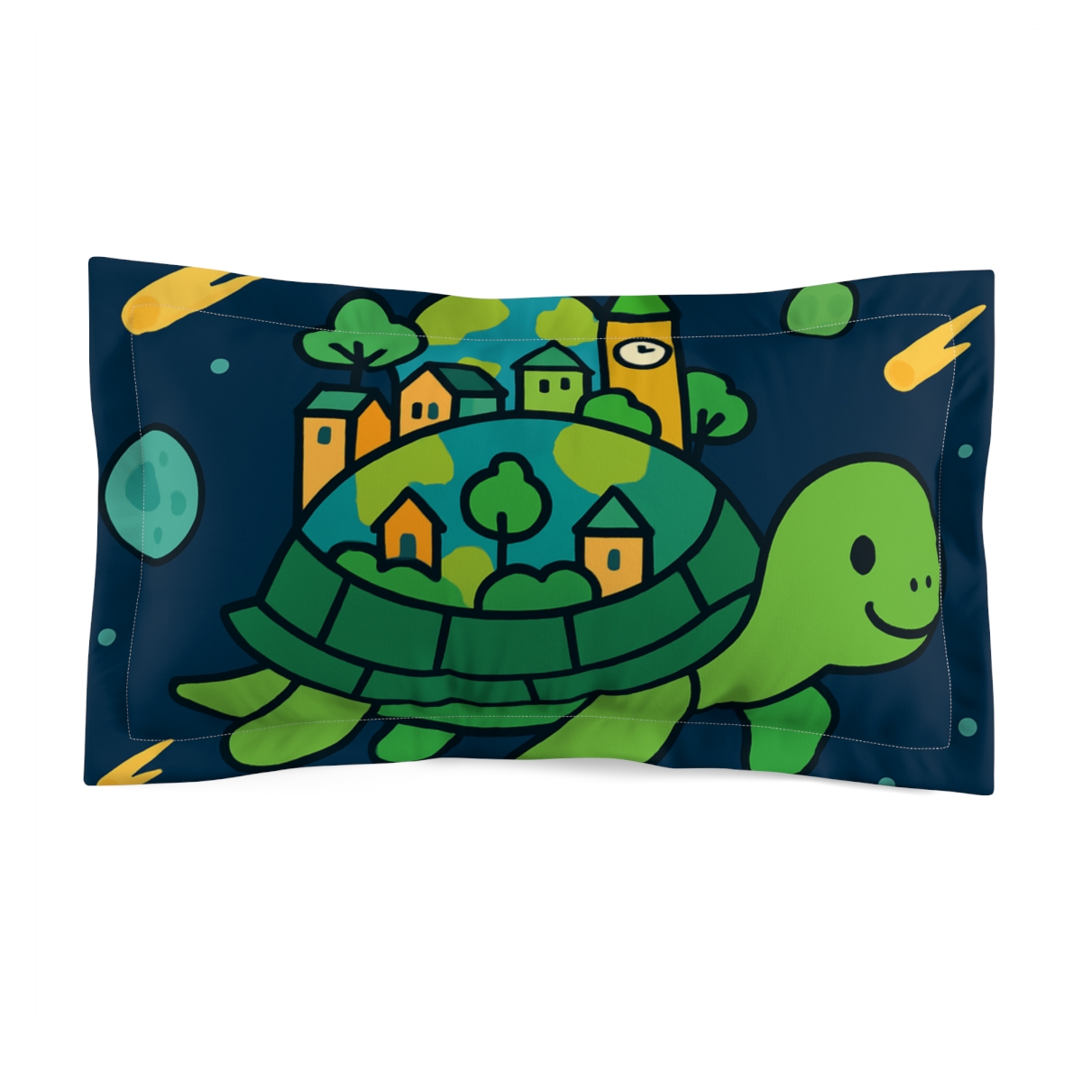 Time Traveling Turtle Planet trendy accent pillows