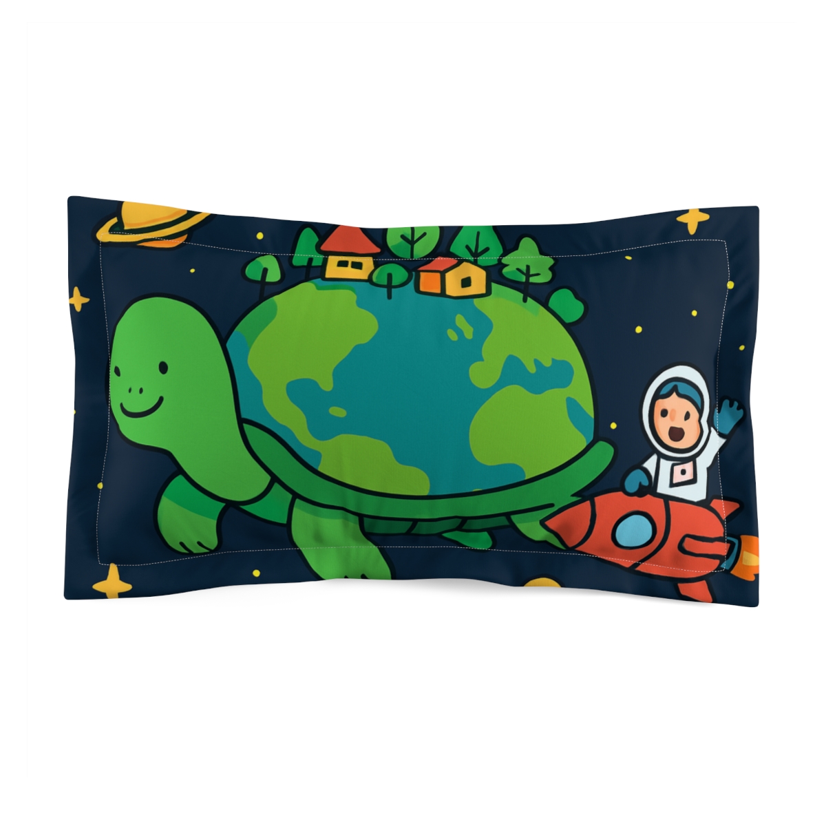 Time Traveling Turtle Planet unique shape pillows