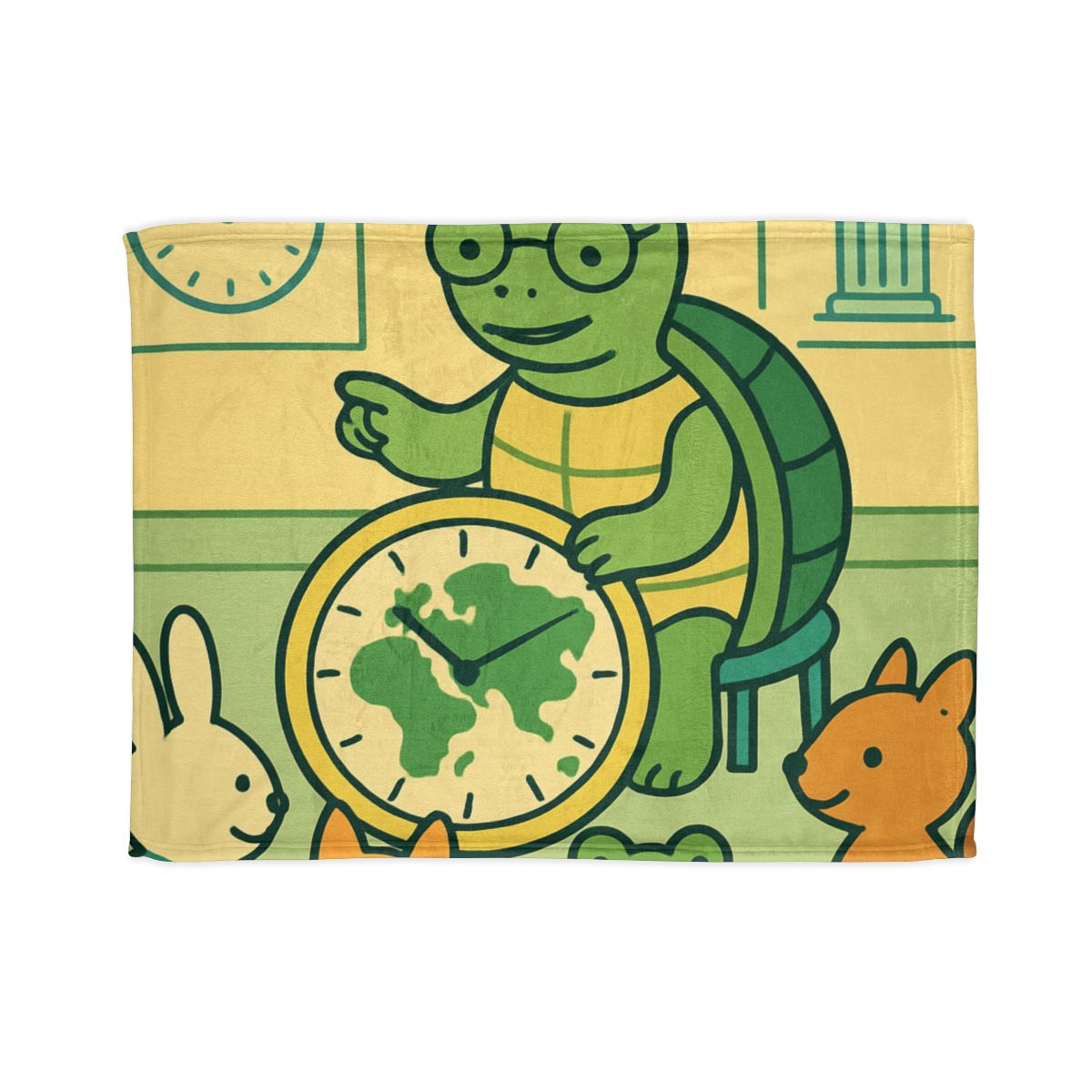 Time-Traveling Turtle School decorative home blankets