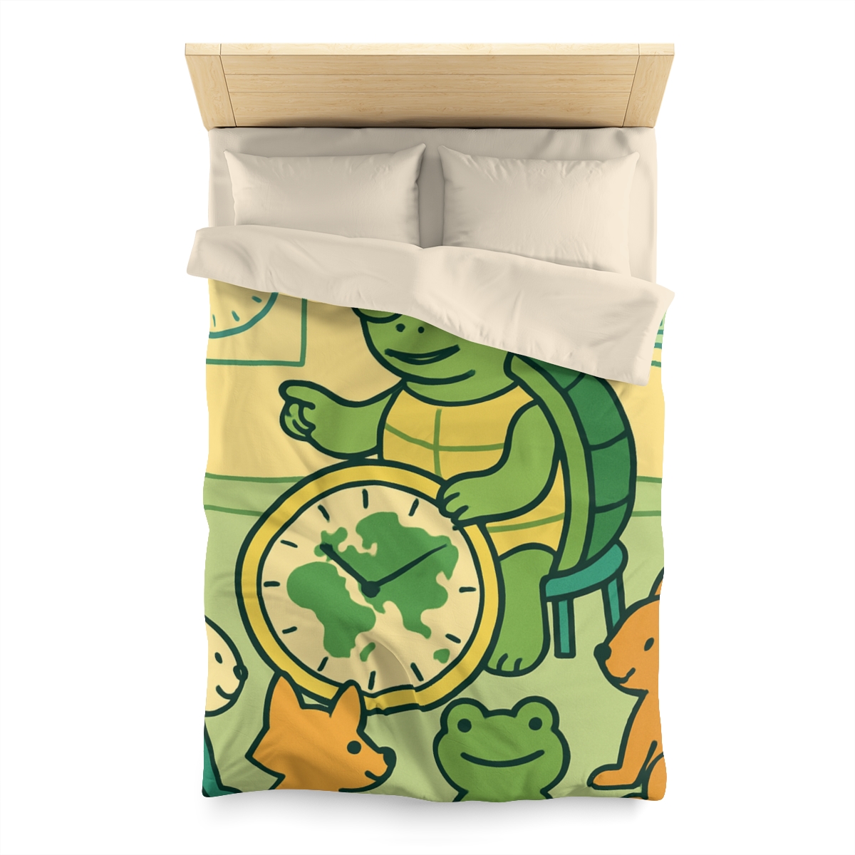 Time-Traveling Turtle School personalized bedding duvets