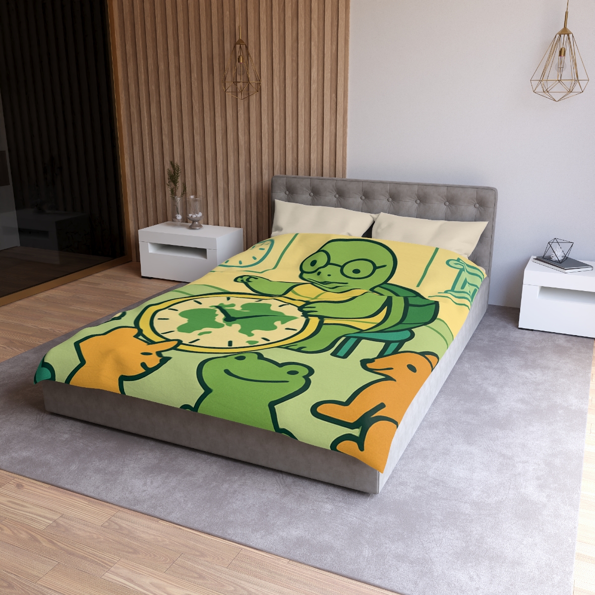 Time-Traveling Turtle School personalized bedding duvets
