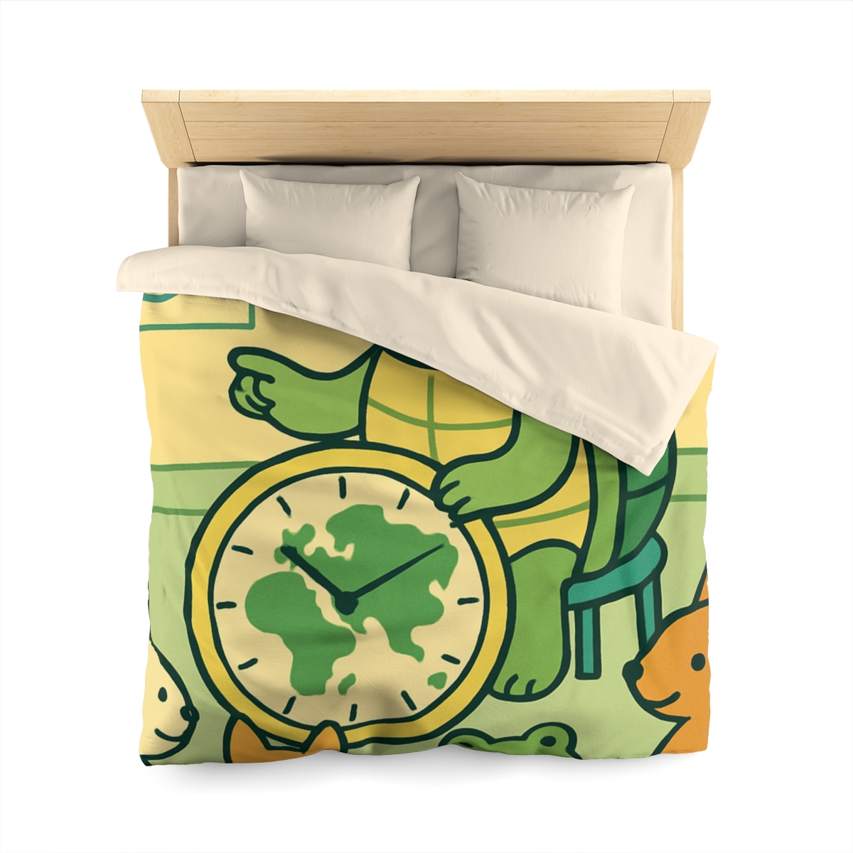 Time-Traveling Turtle School personalized bedding duvets