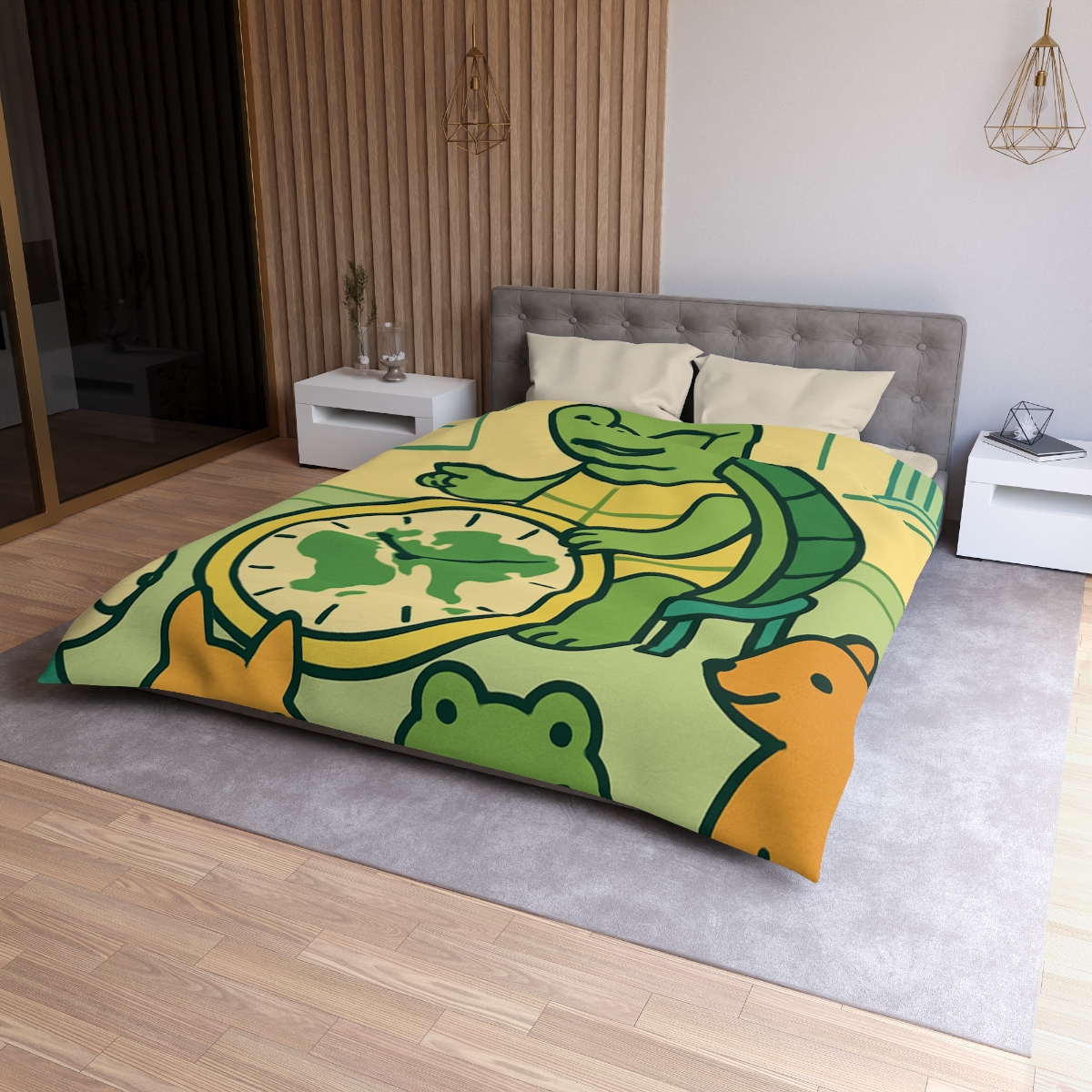 Time-Traveling Turtle School personalized bedding duvets