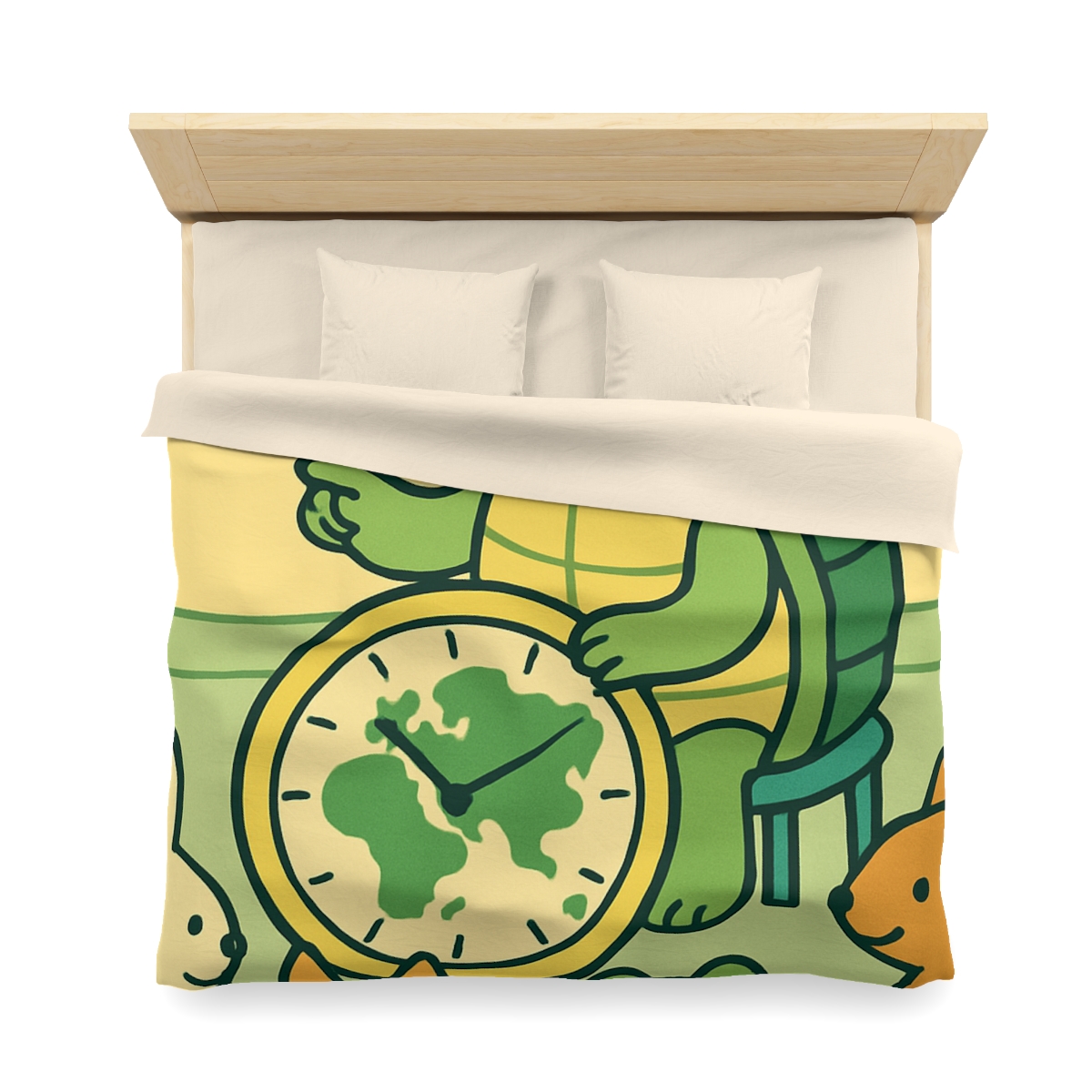Time-Traveling Turtle School personalized bedding duvets