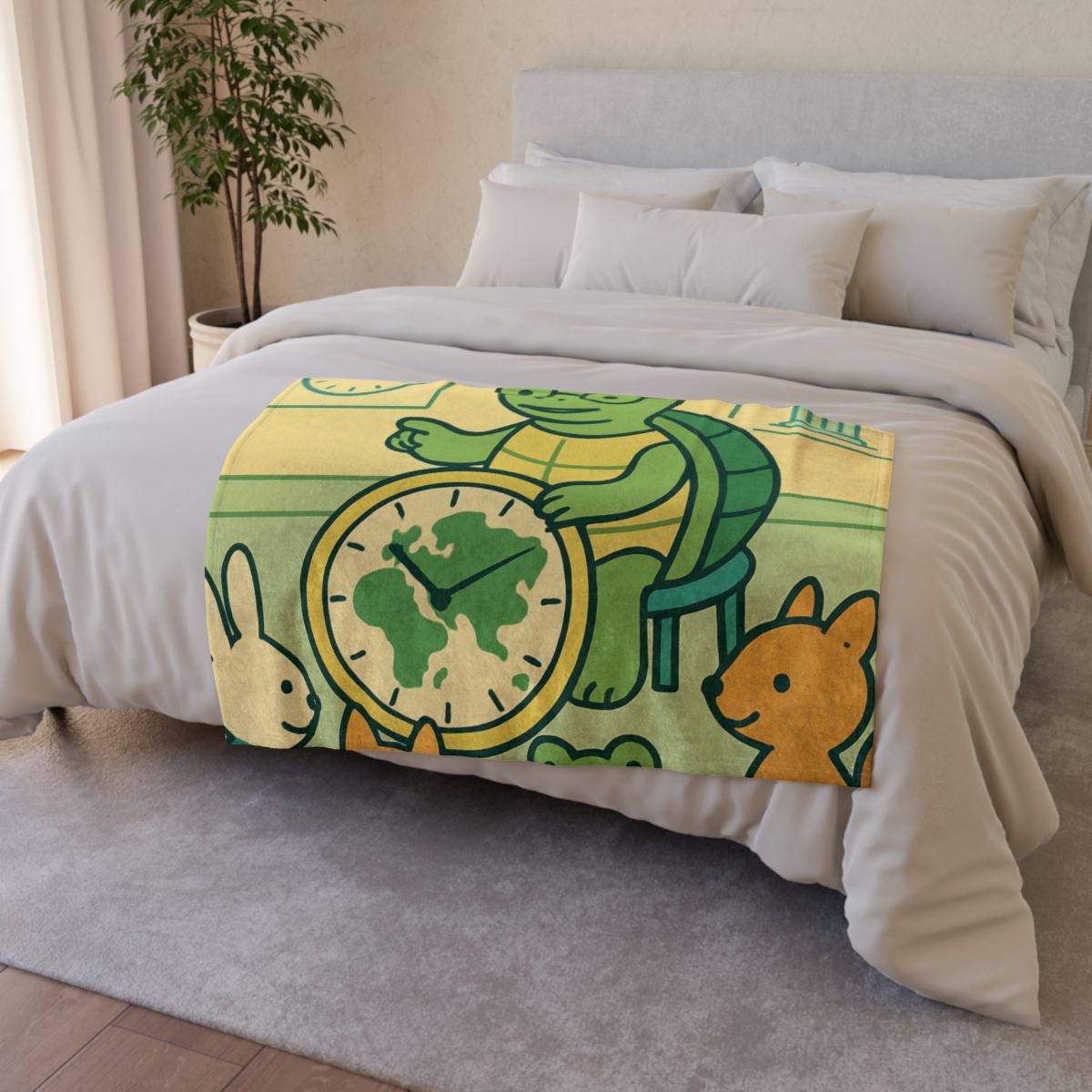 Time-Traveling Turtle School decorative home blankets