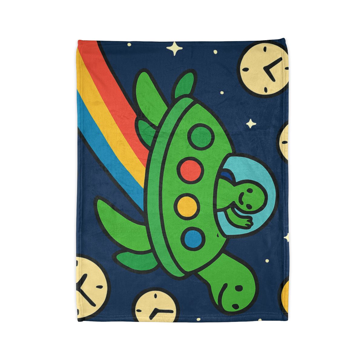 Time Traveling Turtle Spaceship trendy patterned blankets