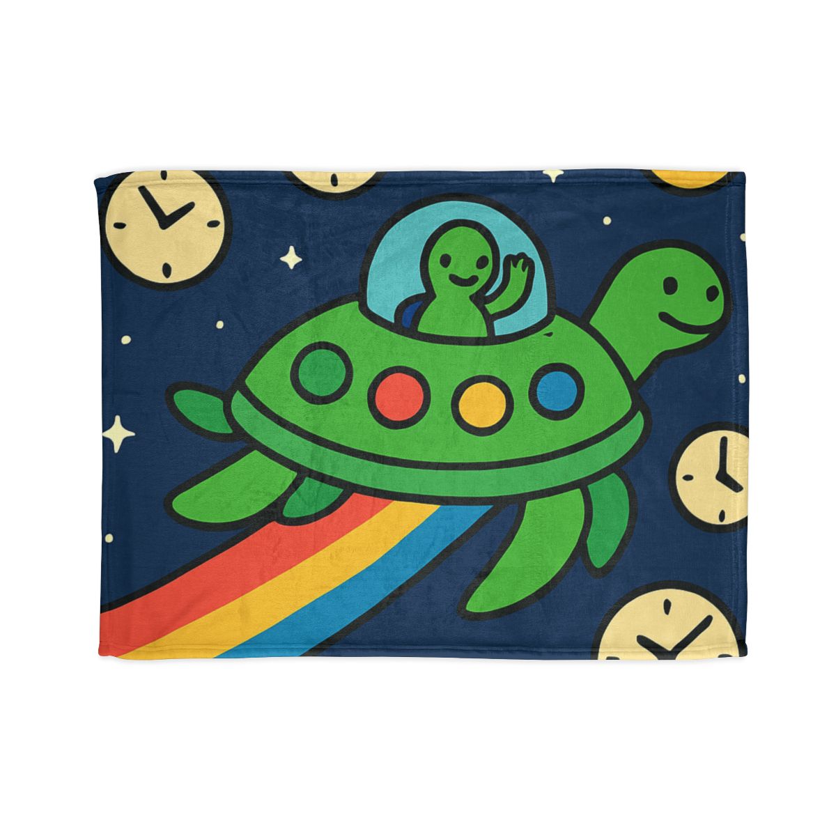 Time Traveling Turtle Spaceship trendy patterned blankets