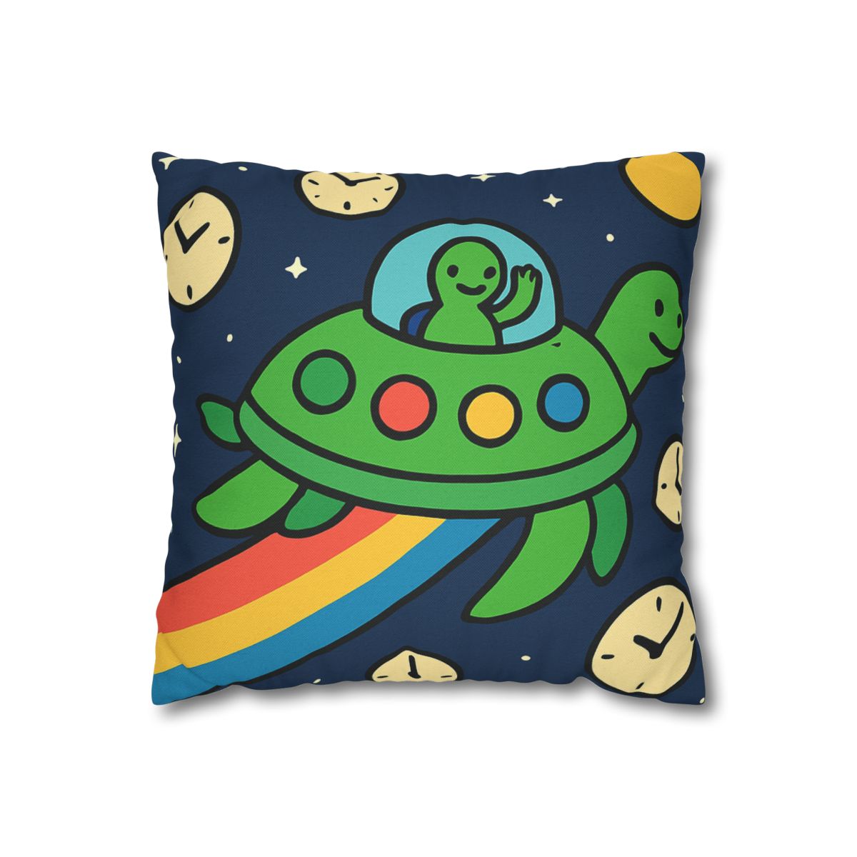 Time Traveling Turtle Spaceship stylish decorative pillowcases
