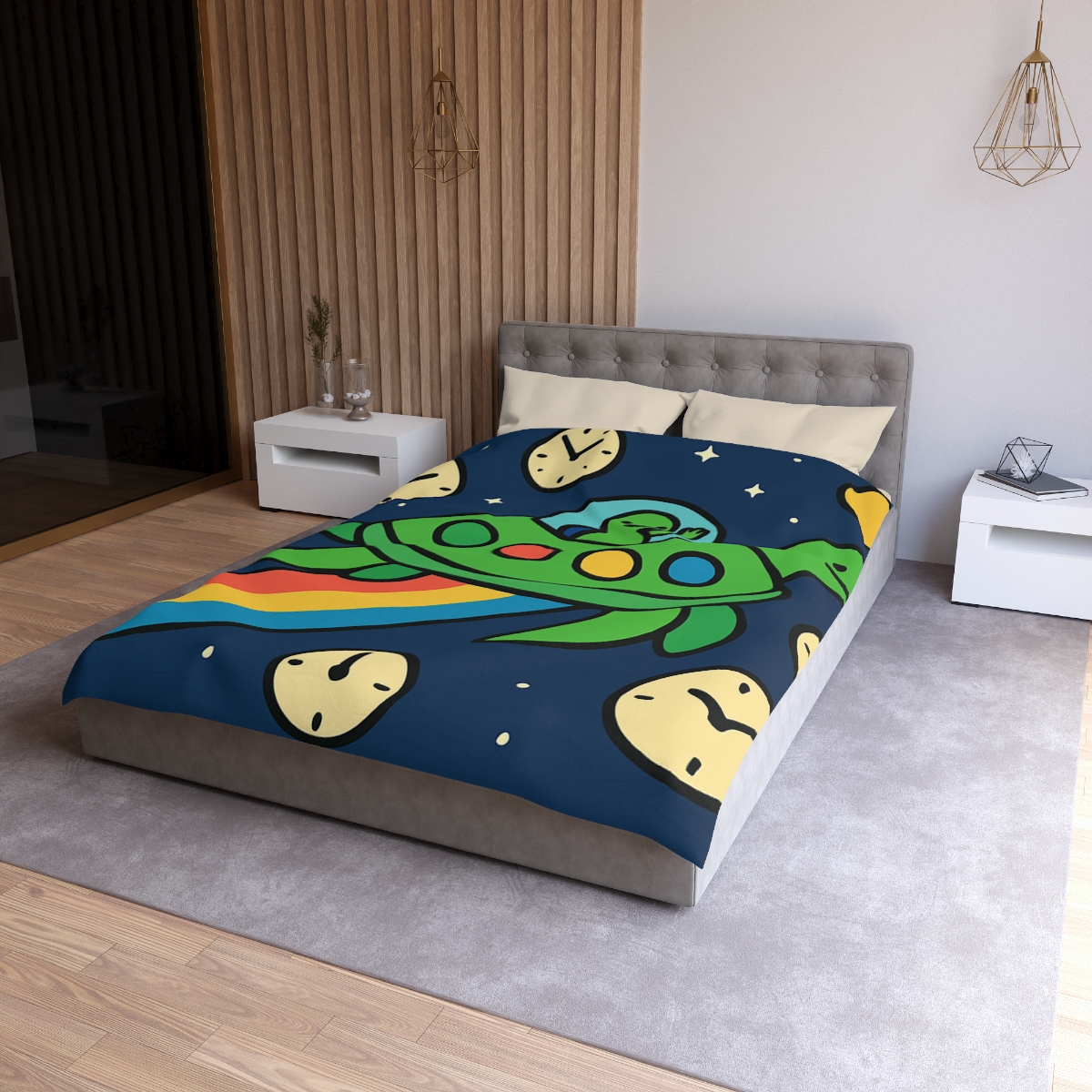 Time Traveling Turtle Spaceship warm winter duvets
