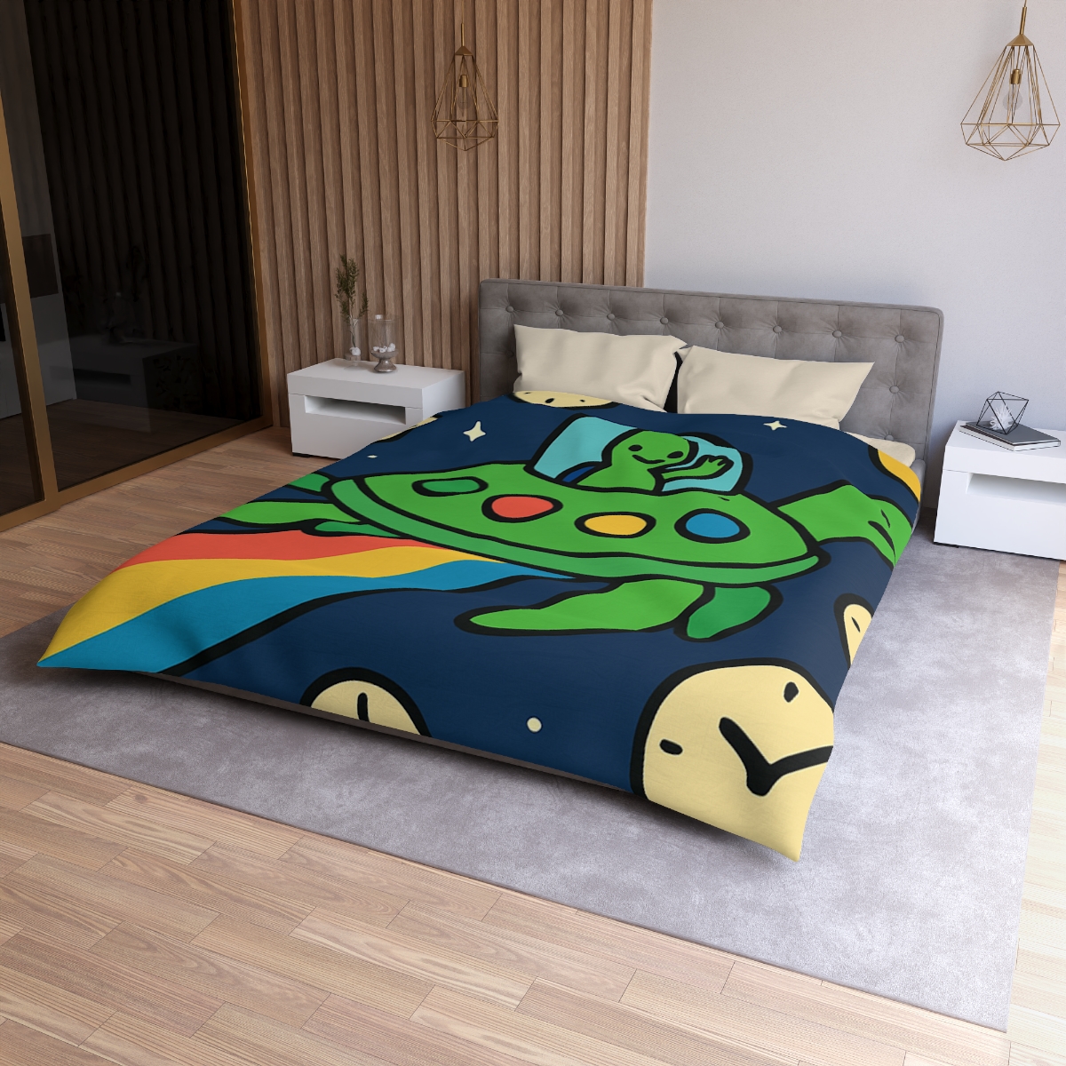 Time Traveling Turtle Spaceship warm winter duvets