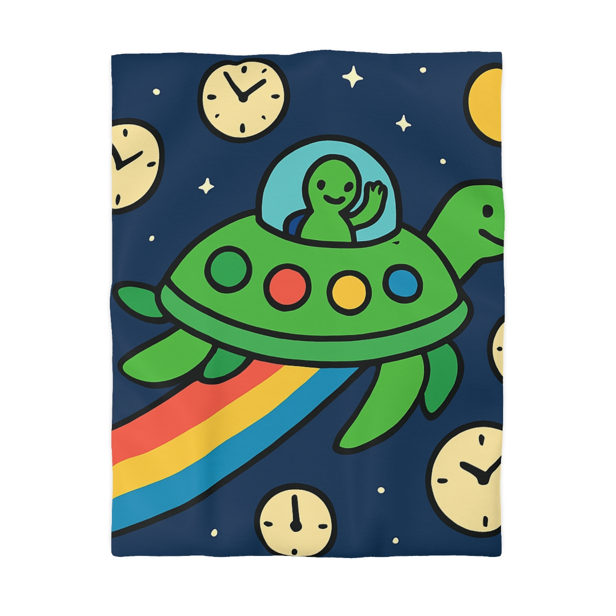 Time Traveling Turtle Spaceship warm winter duvets