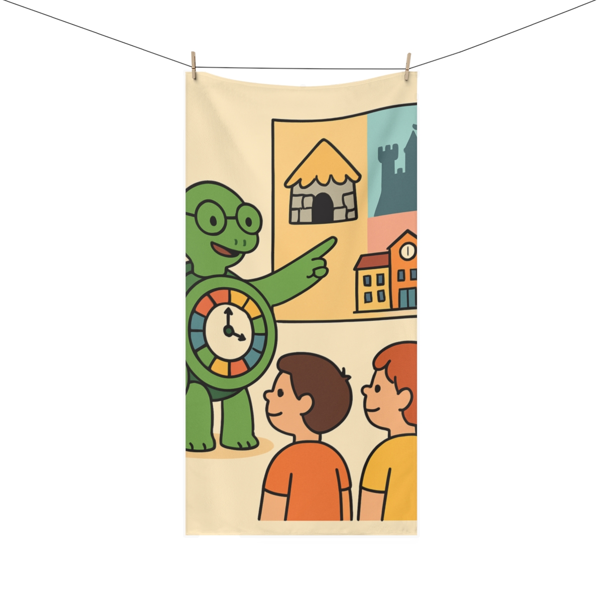 Time Traveling Turtle decorative home towels