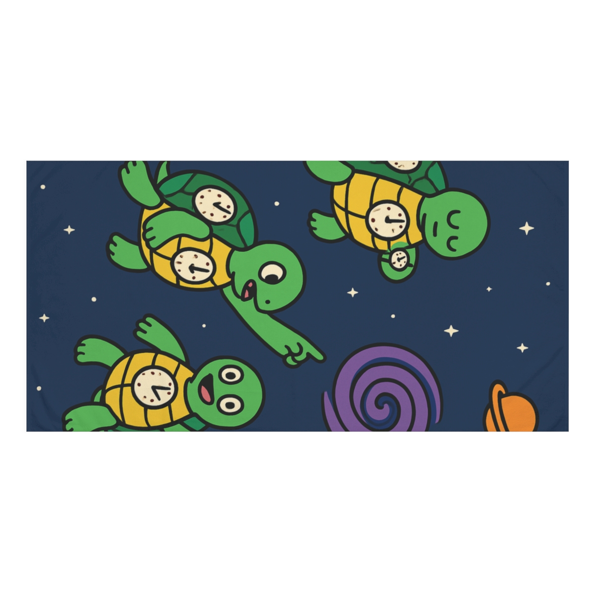 Time Traveling Turtles In Space personalized bath towels