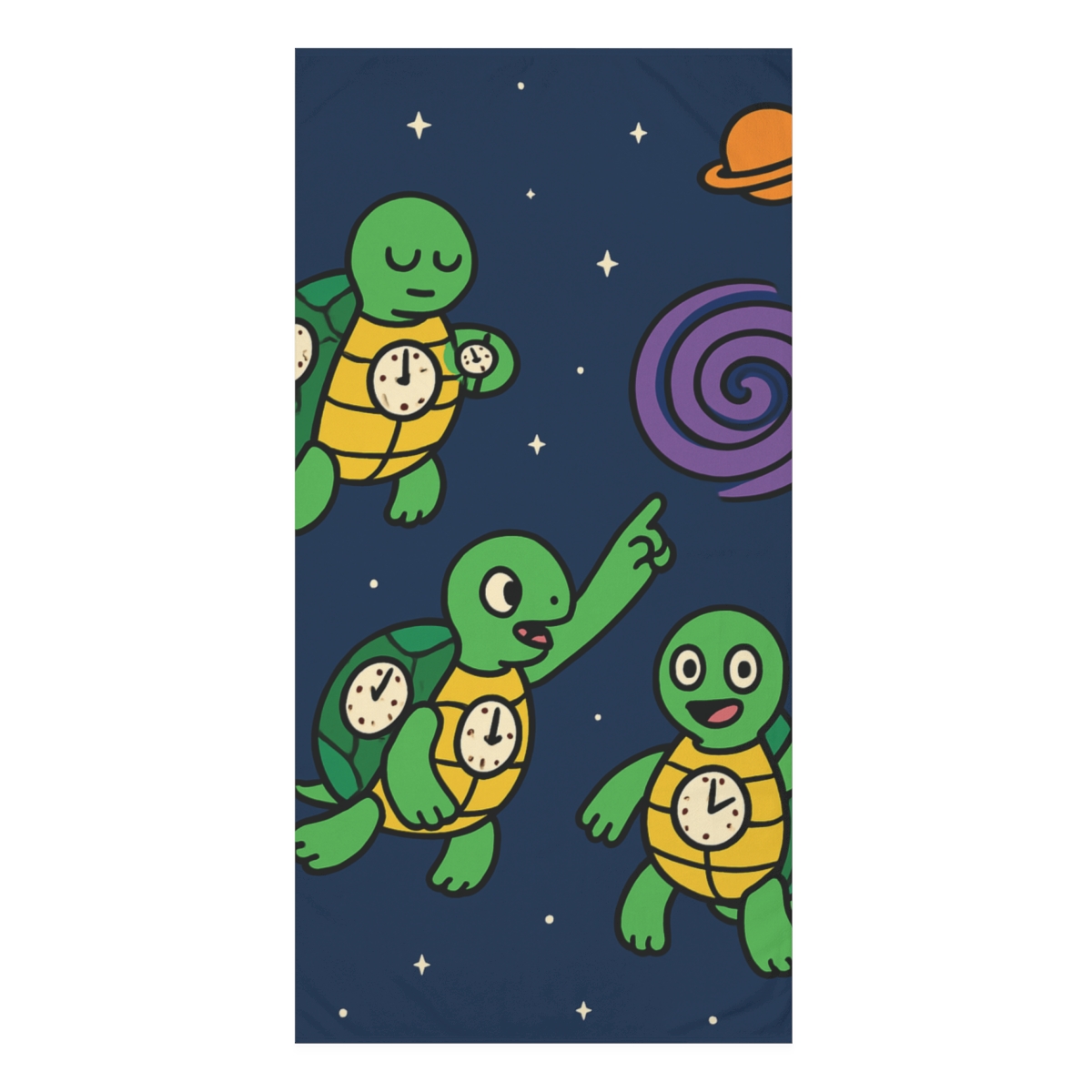 Time Traveling Turtles In Space personalized bath towels