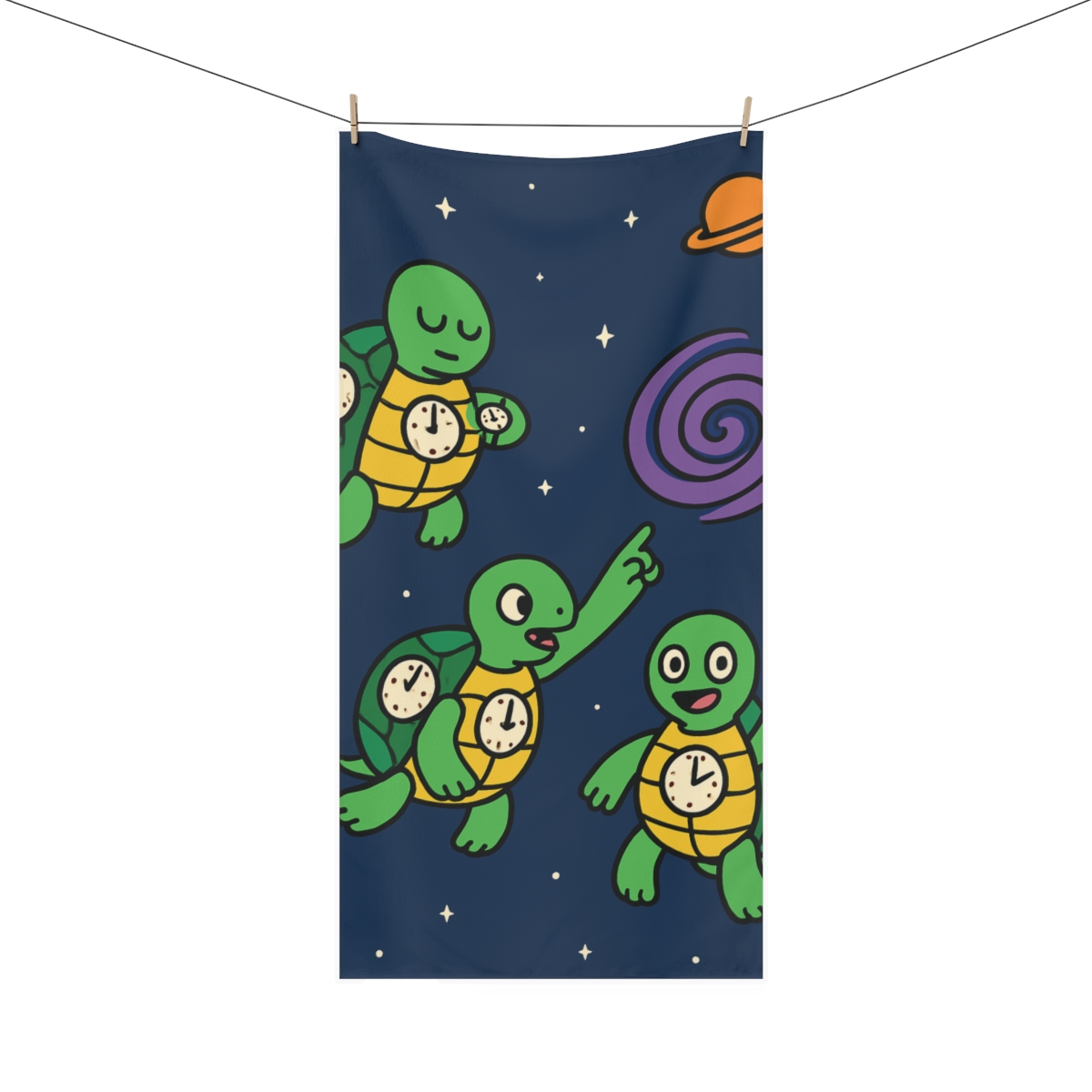 Time Traveling Turtles In Space personalized bath towels
